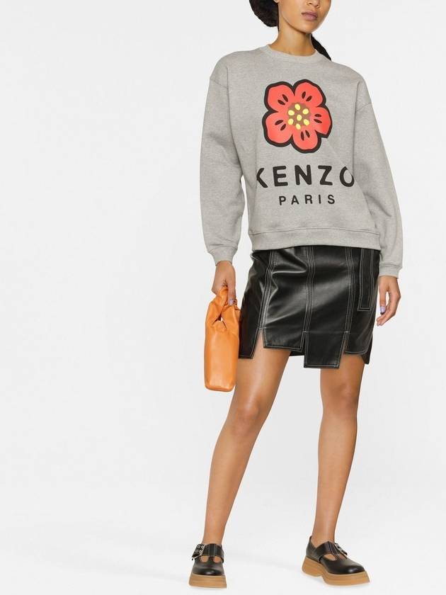 Women's Boke Flower Print Logo Sweatshirt Grey - KENZO - BALAAN 3