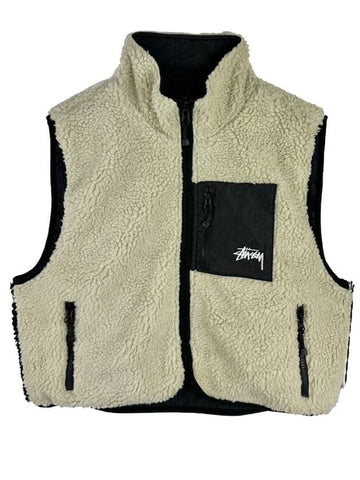 8-Ball Reversible Sherpa Vest Cream - STUSSY - BALAAN 1