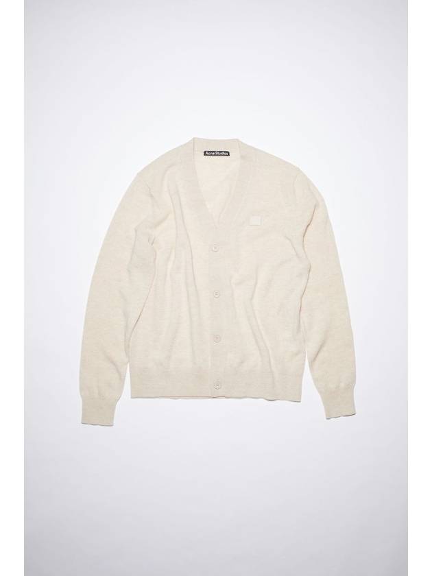 Keve Face Wool V-neck Cardigan Oatmeal Melange - ACNE STUDIOS - BALAAN 2