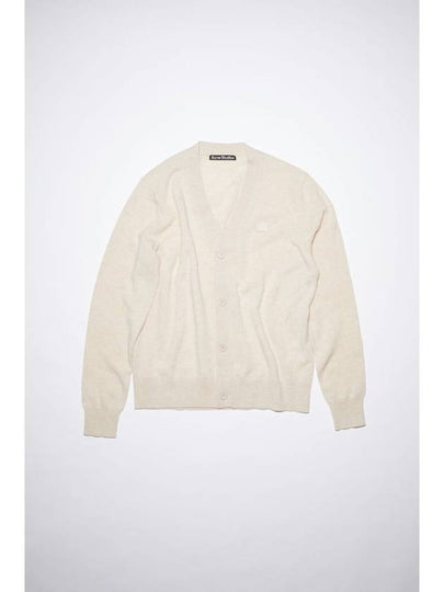 Keve Face Wool V-neck Cardigan Oatmeal Melange - ACNE STUDIOS - BALAAN 2