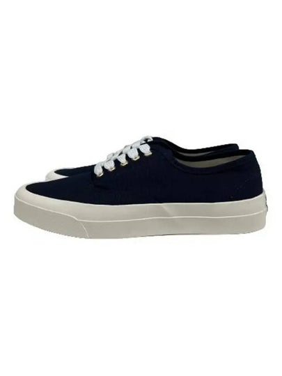 Lace Up Canvas Cotton Low Top Sneakers Navy - MAISON KITSUNE - BALAAN 2