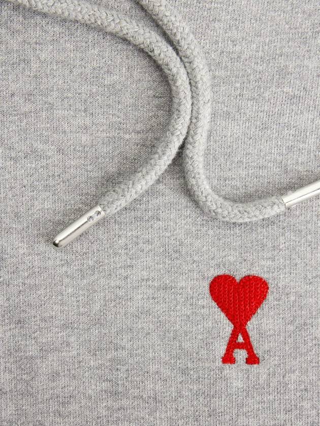 Heart Small Logo Hoodie Grey - AMI - BALAAN 8