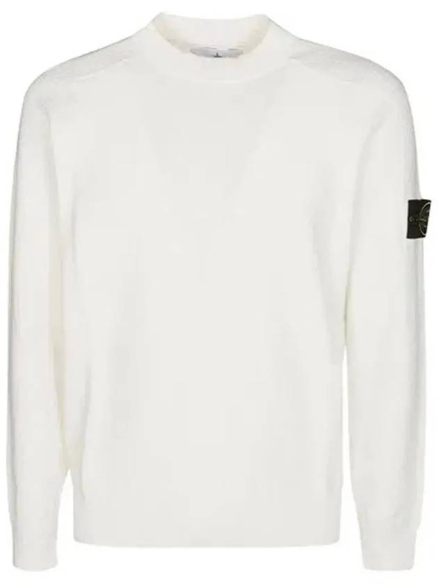 Compass Motif Knit Top White - STONE ISLAND - BALAAN 2