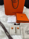 Mini Pop H Earrings Gold Orange Soie - HERMES - BALAAN 8