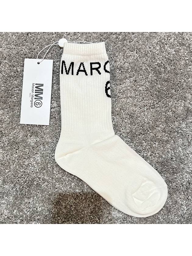 MM6 Logo Socks White - MAISON MARGIELA - BALAAN 4