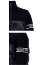 ribbed logo padded wool blend cardigan navy - MONCLER - BALAAN 7