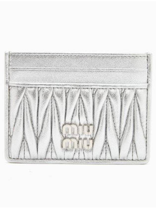 Matelasse Nappa Leather Card Wallet Silver - MIU MIU - BALAAN 2