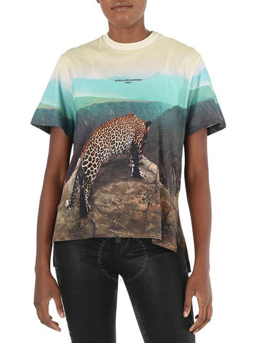 Stella McCartney Ladies All-Over Photographic Print Leopard T-Shirt, Brand Size 36 (US Size 2) - STELLA MCCARTNEY - BALAAN 1