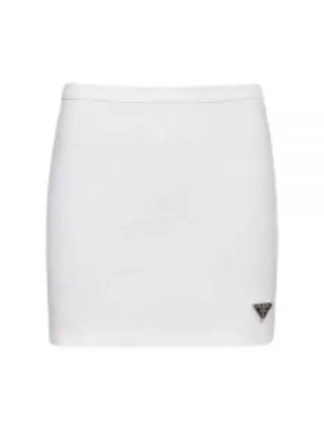 Jersey Mini A-Line Skirt White - PRADA - BALAAN 2