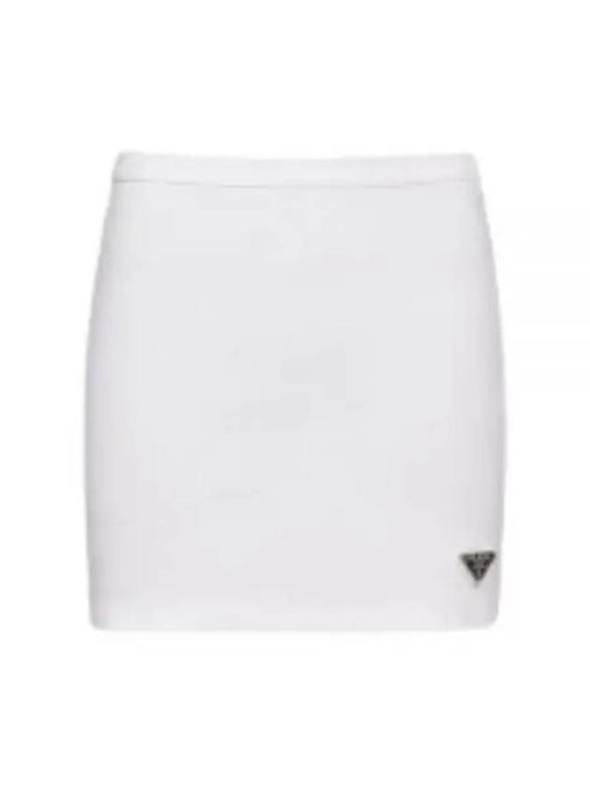 Jersey Mini A-Line Skirt White - PRADA - BALAAN 2