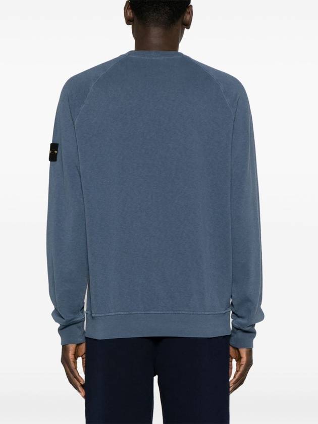 Logo Patch Crew Neck Sweatshirt Navy - STONE ISLAND - BALAAN 3