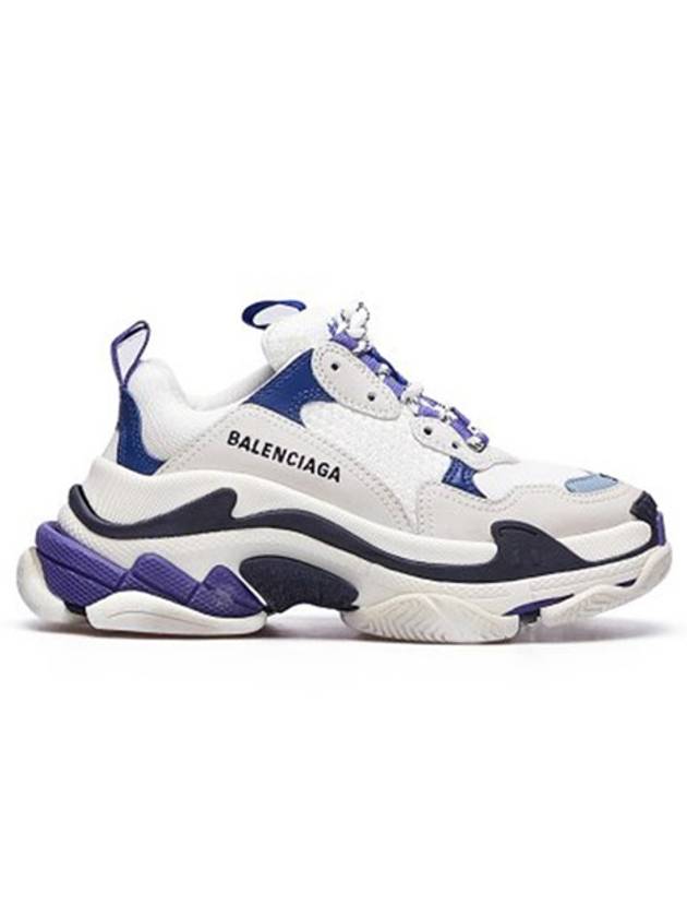 Triple S Trainer Low Top Sneakers White Purple - BALENCIAGA - BALAAN 2