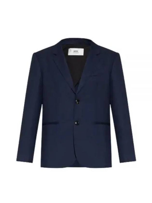 Two Button Blazer Jacket Navy - AMI - BALAAN 2