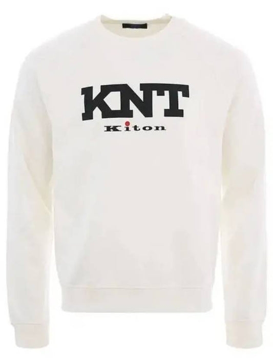 Logo Crew Neck White Sweatshirt 270783 - KITON - BALAAN 1