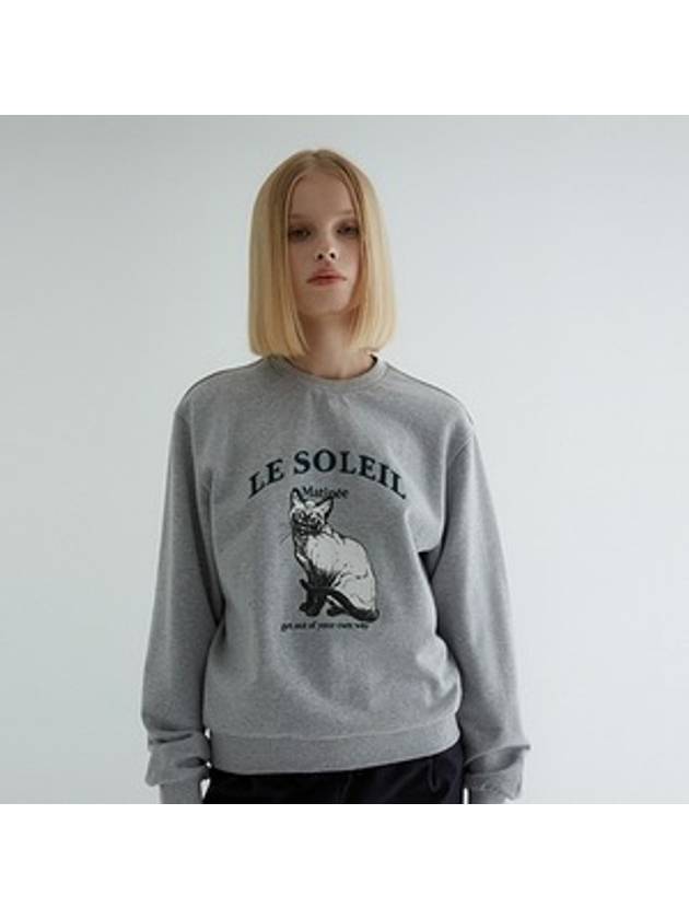 Luster Cat Sweatshirt Melange Grey - LE SOLEIL MATINEE - BALAAN 3