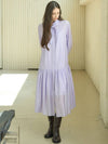 Frill ribbon tiered dress Lavender - MITTE - BALAAN 5