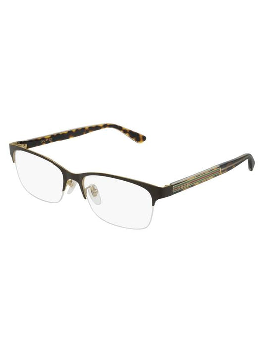 Eyewear Logo Patch Half Rimless Glasses Black Havana - GUCCI - BALAAN.