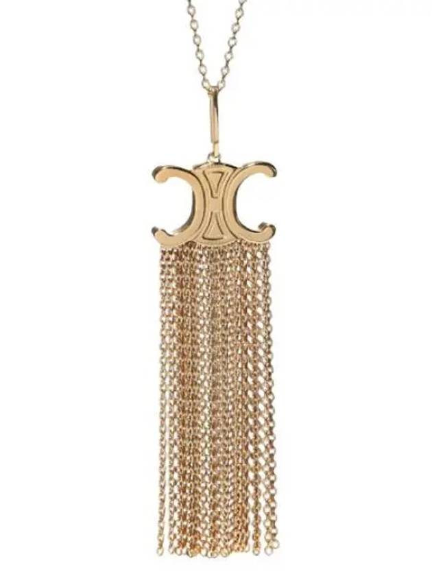 Triomphe Folk Fringe Long Necklace Gold - CELINE - BALAAN 2