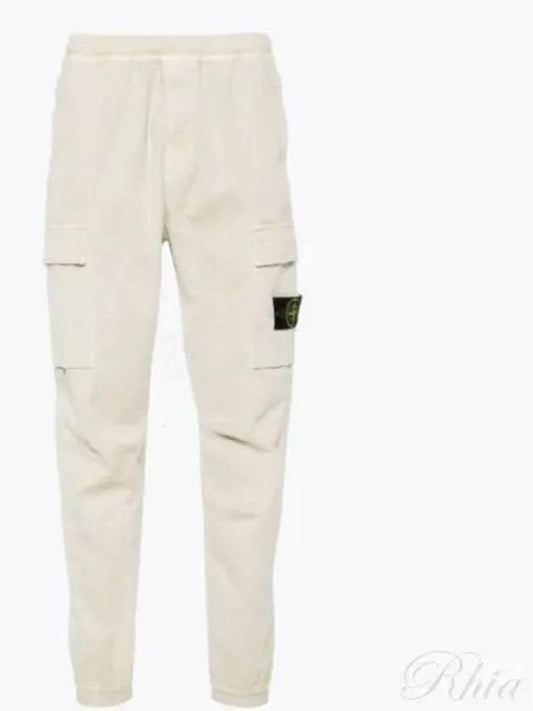 Stretch Cotton Cargo Straight Pants White - STONE ISLAND - BALAAN 2