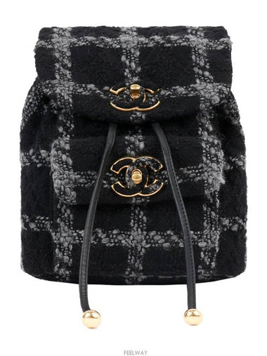 Tweed backpack black gold 73865 - CHANEL - BALAAN 1