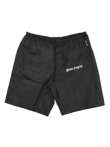 Men's Logo Swim Shorts Black - PALM ANGELS - BALAAN 1