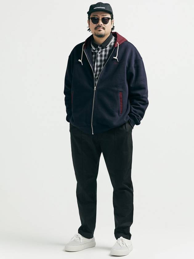 City Ground Block Hooded Zip-Up Indigo - BOOVOOM - BALAAN 3