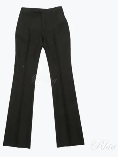 Striped Wool Flare Slacks Black - CELINE - BALAAN 2