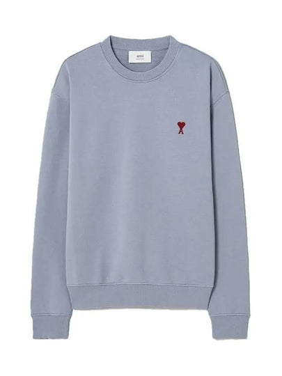 De Coeur Embossed Logo Crewneck Sweatshirt Blue - AMI - BALAAN 2