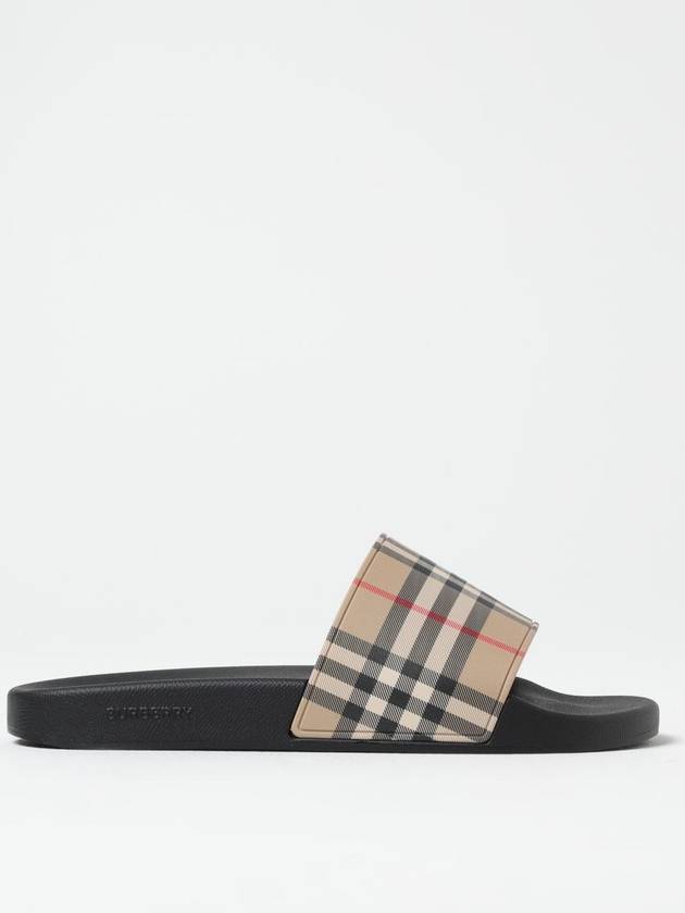 Vintage Check Print Slippers Black Beige - BURBERRY - BALAAN 2