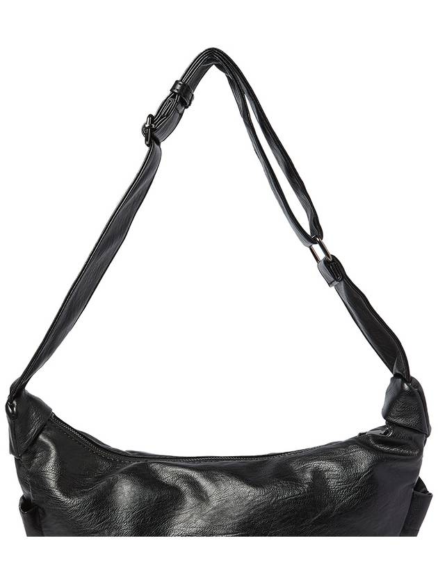 Eco Leather Hobo Cross Bag Black - THE GREEN LAB - BALAAN 6