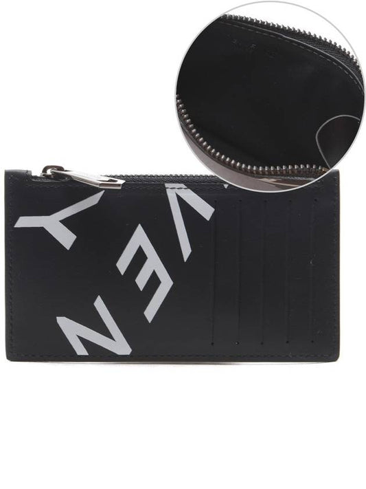 logo printed leather zipper card wallet - GIVENCHY - BALAAN.