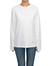 Logo Plaque Cotton Long Sleeve T-shirt White - JIL SANDER - BALAAN 2