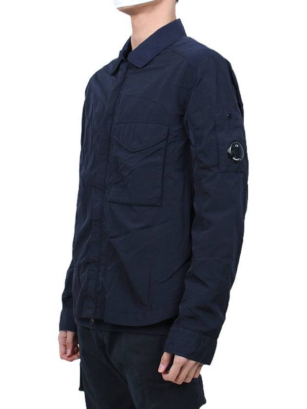 Chrome-R Zip-Up Over Long Sleeve Shirt Navy - CP COMPANY - BALAAN 5