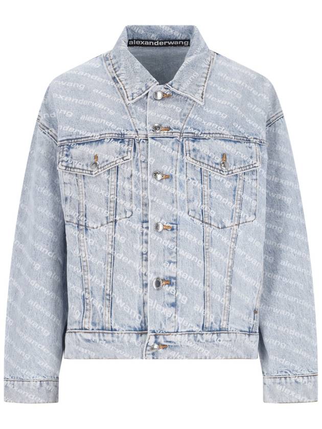 Women's Logo Print Denim Jacket - ALEXANDER WANG - BALAAN 2