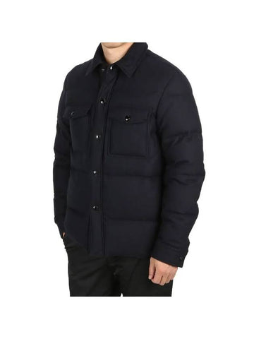 Light Cashmere Padded Shirt Jacket Navy - TOM FORD - BALAAN 1