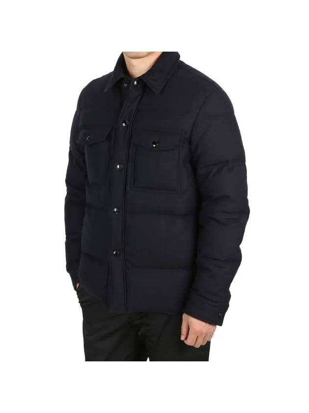 Light Cashmere Padded Shirt Jacket Navy - TOM FORD - BALAAN 2