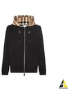 Check Hood Cotton Zip Up Hoodie Black Archive Beige - BURBERRY - BALAAN 2