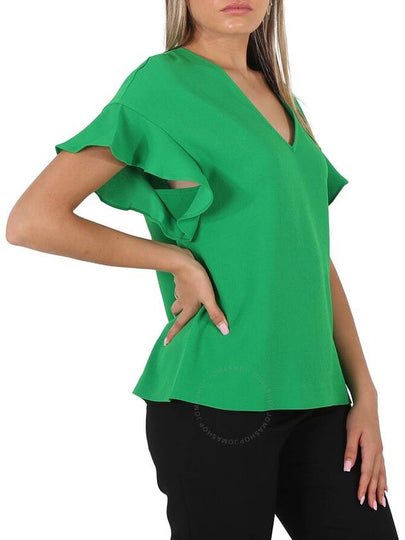 Essentiel Ladies Sinai Wimbledon Green Short Sleeve Shirt, Brand Size 34 (US Size 0) - ESSENTIEL ANTWERP - BALAAN 2