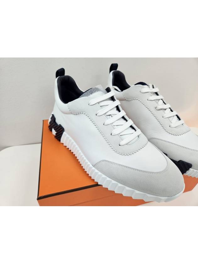 Bouncing Sneakers Calfskin Suede Goatskin Blanc - HERMES - BALAAN 3