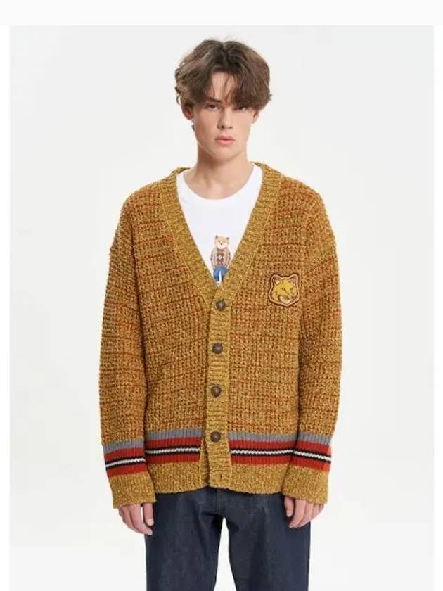 Men s Foxhead Craft Comfort Spring Fall Cardigan Mustard Melange Domestic Product GM0023091207311 - MAISON KITSUNE - BALAAN 1