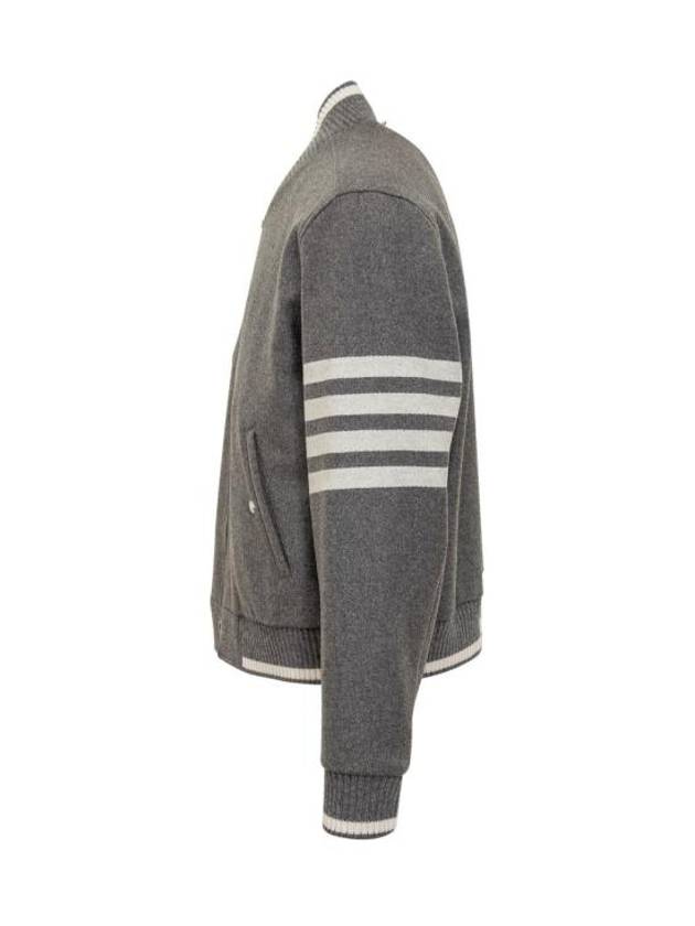 4 Bar Stripe Bomber Jacket Grey - THOM BROWNE - BALAAN 4