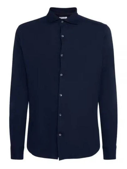 Andrew Cashmere Silk Long Sleeve Shirt Navy - LORO PIANA - BALAAN 2