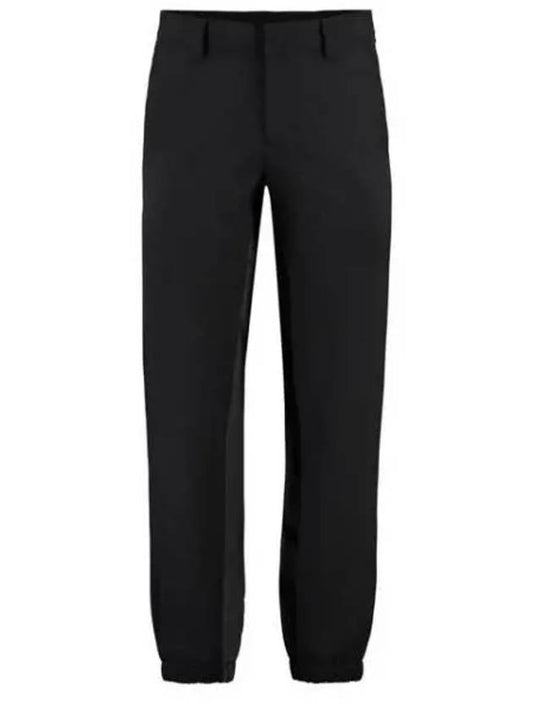 Triangle Logo Wool Straight Pants Black - PRADA - BALAAN 2