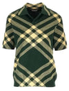 Checked Wool Polo Knit Top Green - BURBERRY - BALAAN 2