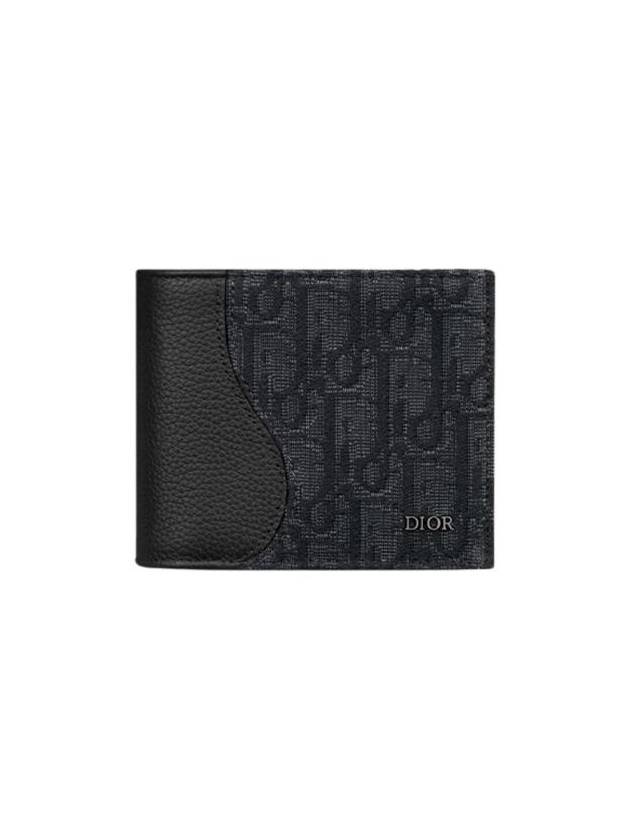 Saddle Oblique Jacquard Half Wallet Black - DIOR - BALAAN 1