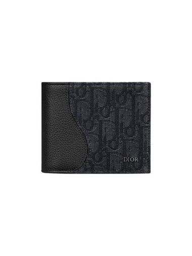 Saddle Oblique Jacquard Half Wallet Black - DIOR - BALAAN 1