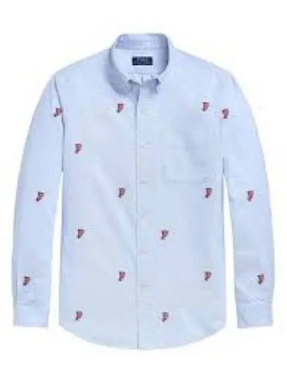 All Over P-Wing Classic Fit Long Sleeve Shirt Light Blue - POLO RALPH LAUREN - BALAAN 2