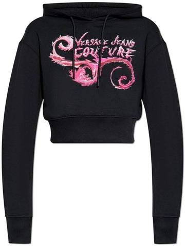 Versace Jeans Couture Printed Sweatshirt, Women's, Black - VERSACE - BALAAN 1