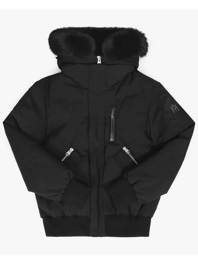 Dixon Nordic Tech Down Blue Fur Bomber Jacket Black Gold - MACKAGE - BALAAN 6