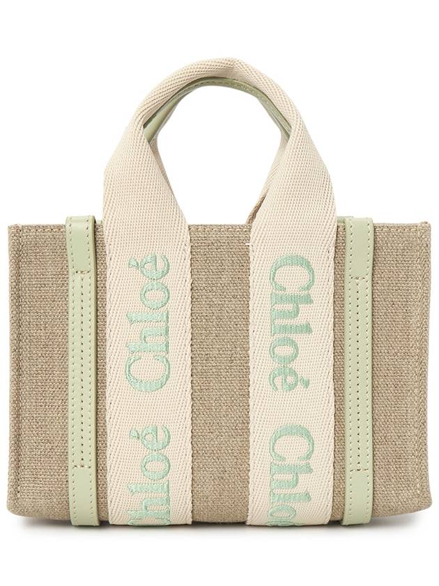 Woody Mini Tote Bag Green Beige - CHLOE - BALAAN 4